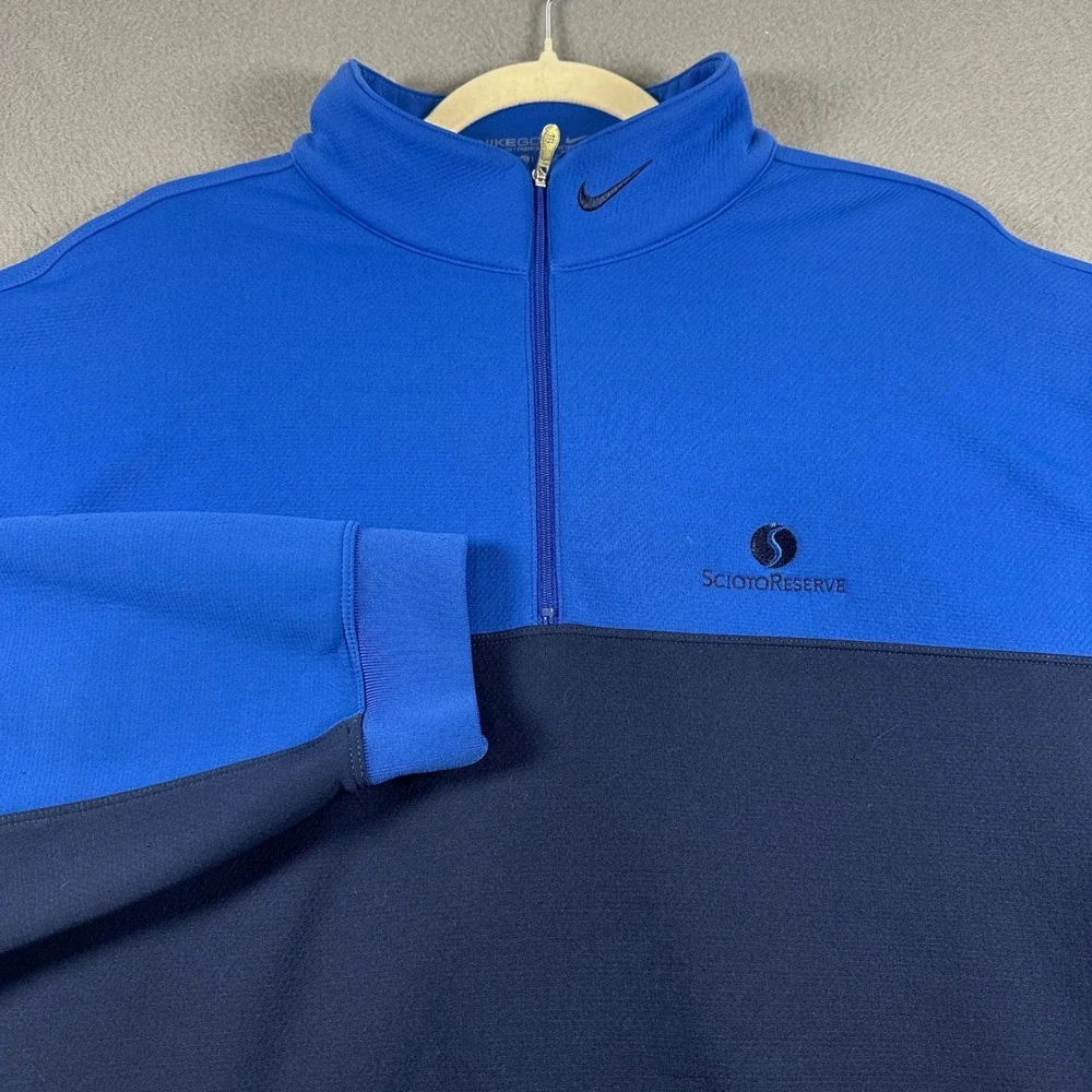 Nike Golf Therma-FIT 1/4 Zip Pullover Blue Navy Scioto Reserve 335838-493 XL